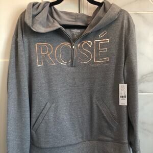 NWT New York & Co. Women's Soho Street 3/4 Zip Gray Hoodie Sweatshirt Size M